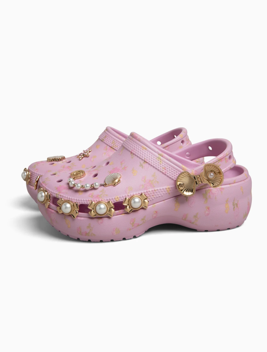 Pink Gold Pearl Clogs