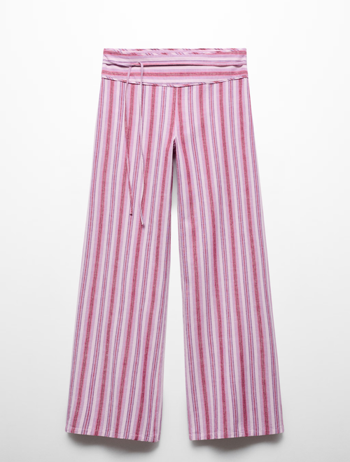 Striped Wide Leg Linen Pants