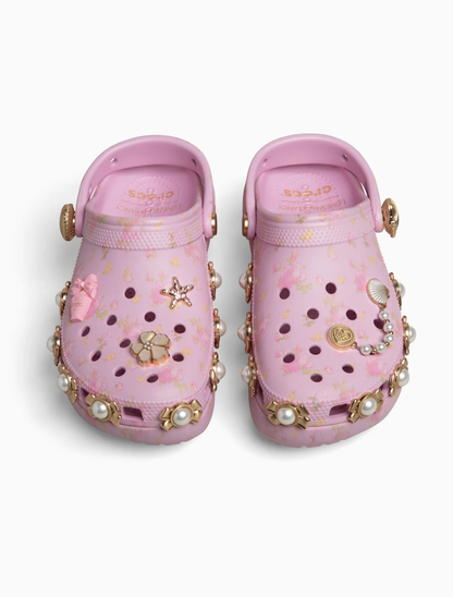 Pink Gold Pearl Clogs