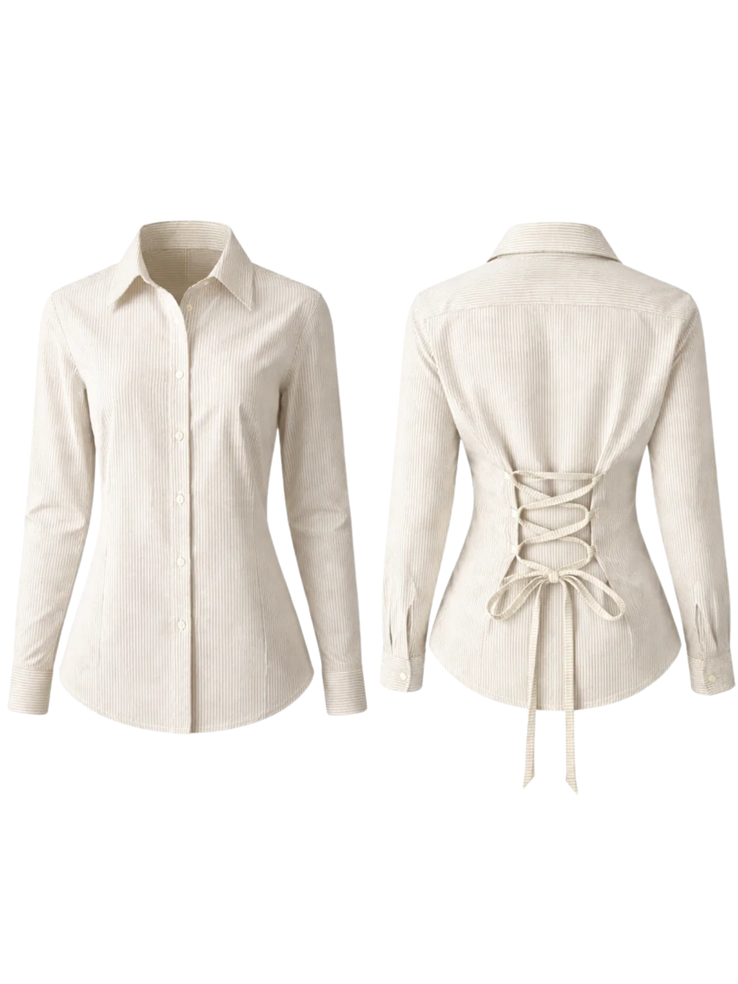 Striped Corset Back Shirt