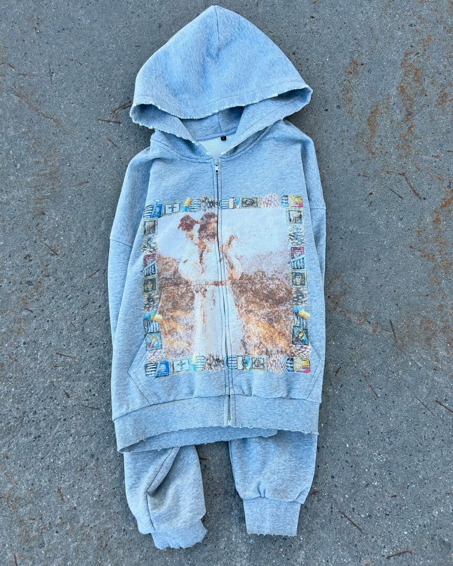 Graphic Zip Up Hoodie